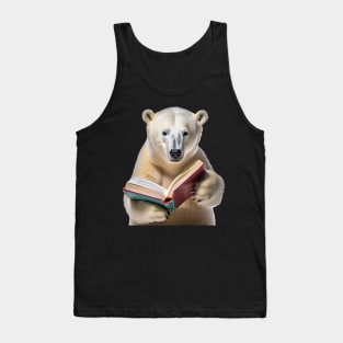 Polar bear reading a book Tank Top